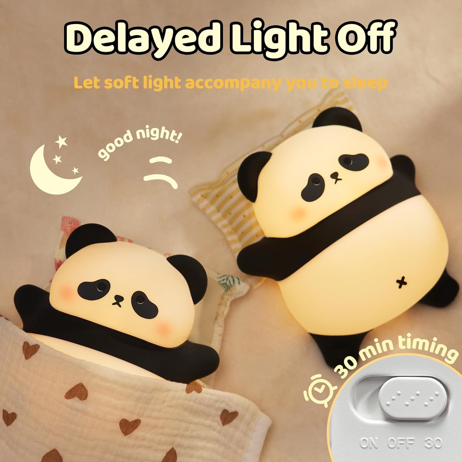 Detalle de Rechargeable Panda Night Light with Timer