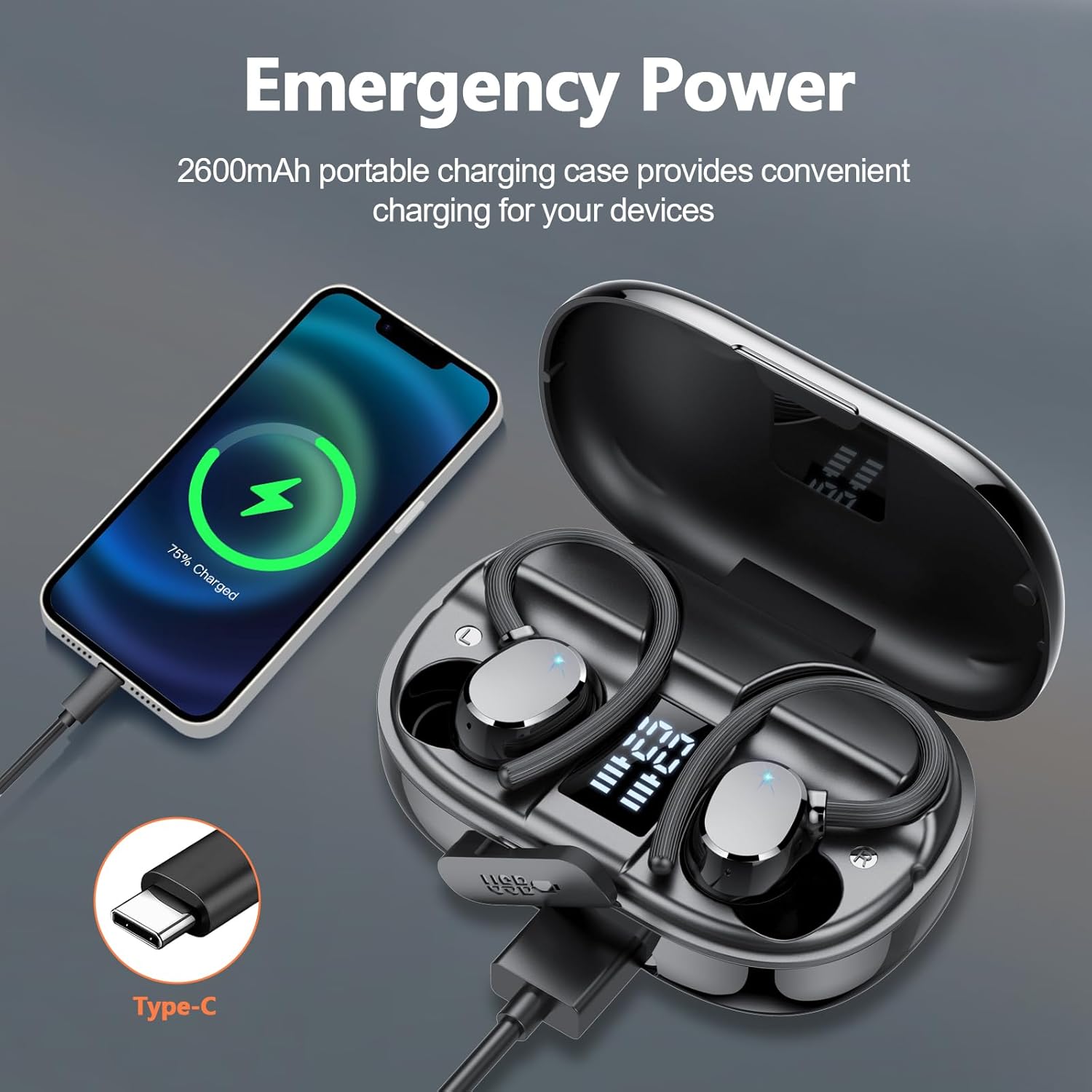 Detalle 2 de Bluetooth Kopfhörer Sport 2025 In-Ear, 128 Std Spielzeit