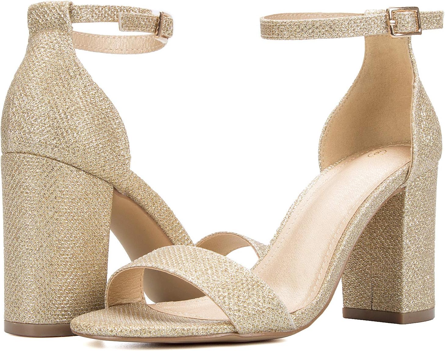 Detalle de COASIS 3.5-Inch Chunky Block Heel Sandals for Women with Ankle Strap