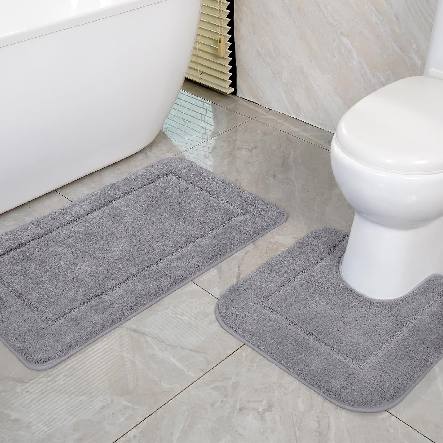 Detalle de SOANNY Grey Bath Mat Set of 2