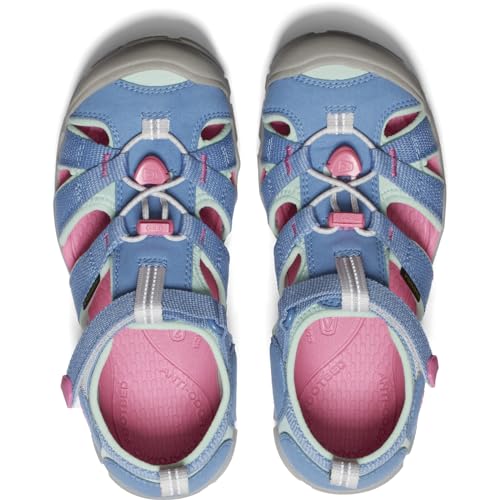 Detalle de KEEN Unisex Kinder SEACAMP II CNX Sandal CORONET Blau/Hot Pink – robustes Wasserparadies für kleine Füße