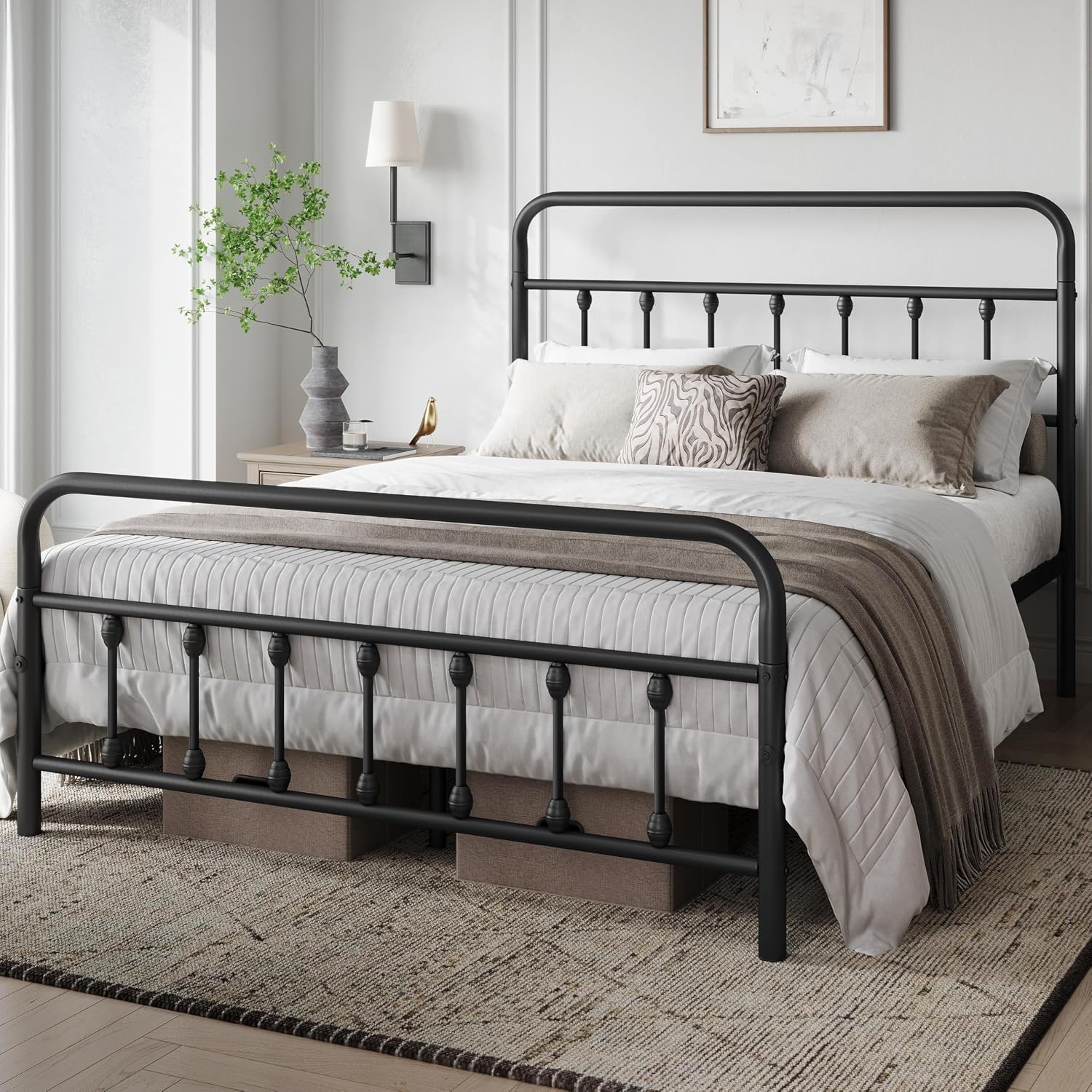 Detalle de Yaheetech Metal Platform Bed Frame Queen