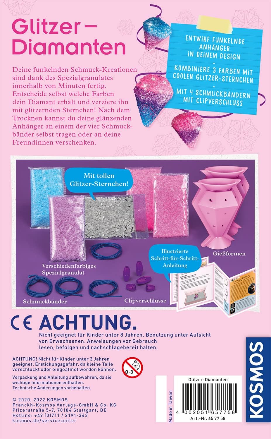 Detalle 2 de Kosmos Glitzer-Diamanten: Experimentierset für Kinder von 8–12 Jahren