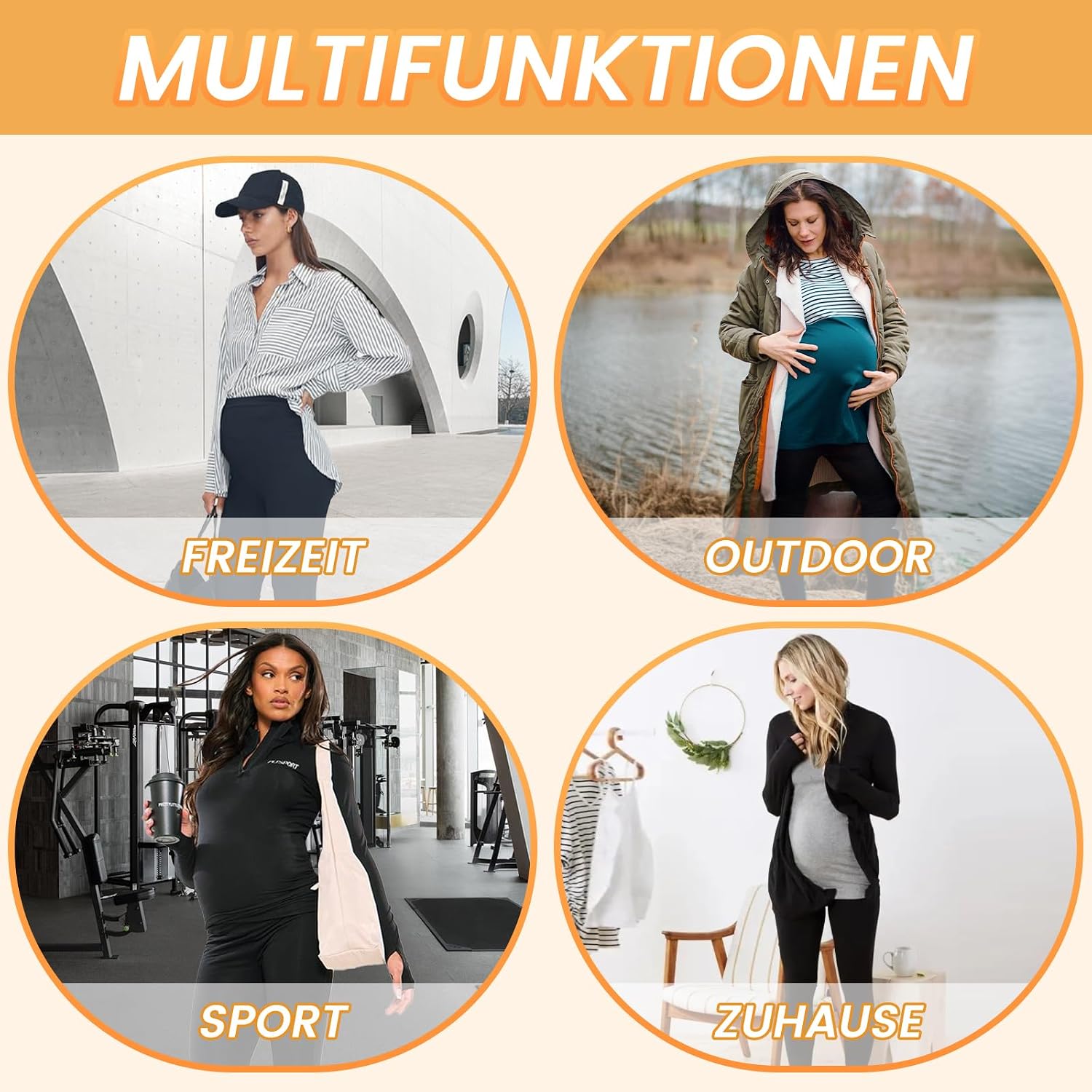 Thumbnail 4 de DDOBB Damen Umstandsleggings High Waist mit Taschen đ