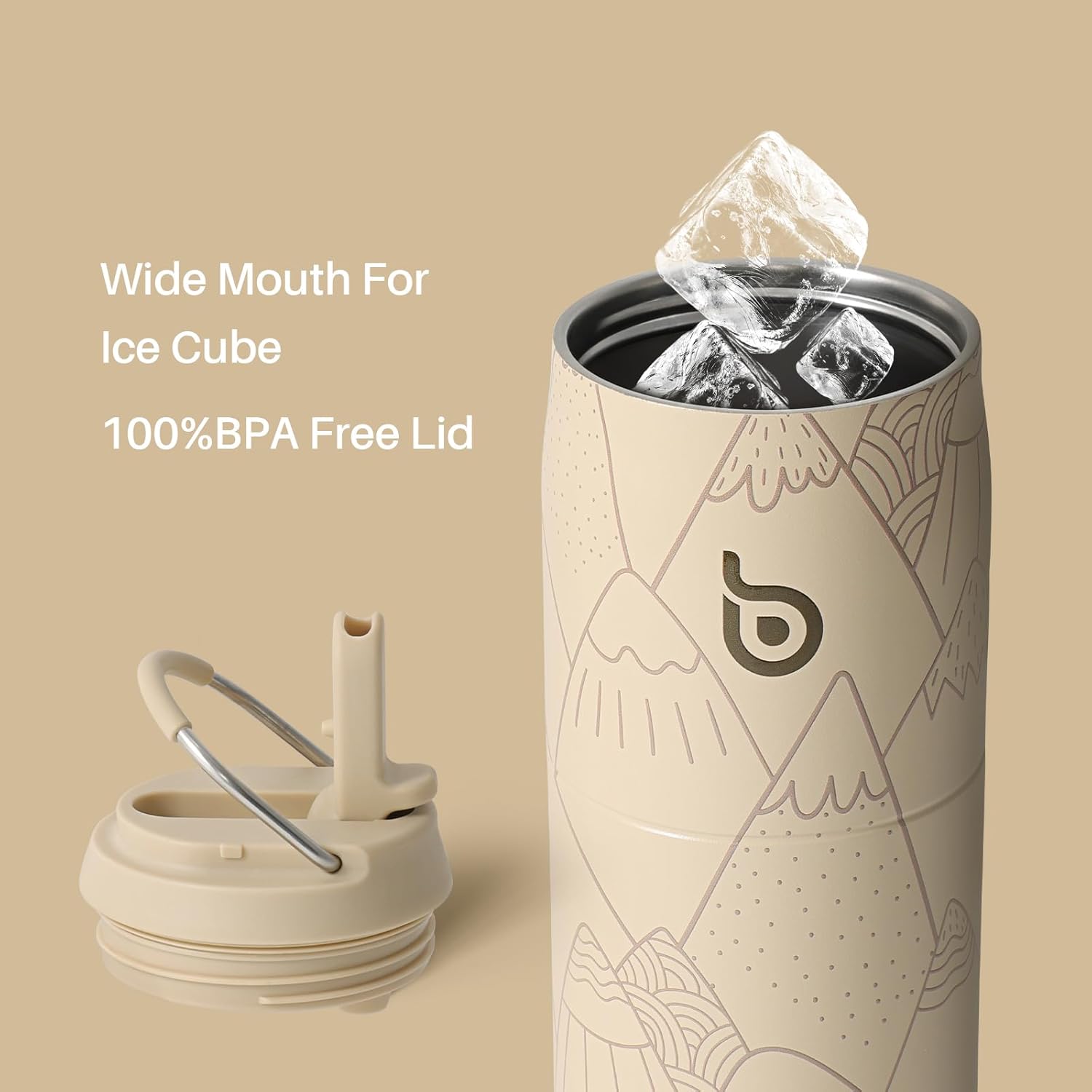 Thumbnail 4 de Bottle Bottle Insulated Water Bottle 950ml (32oz) with Straw Lid – Mountain Haze