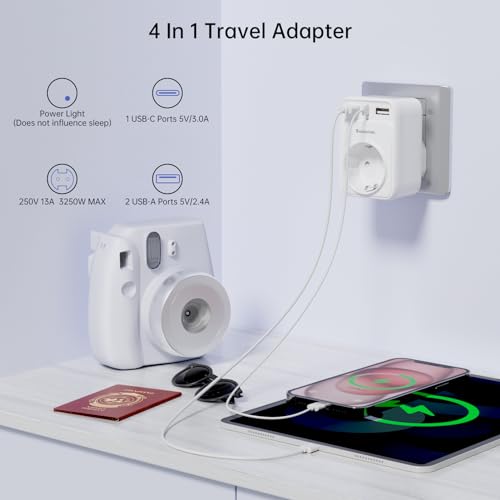 Detalle de Sameriver Reiseadapter Australien Typ I – 4-in-1 Steckdosenadapter mit USB