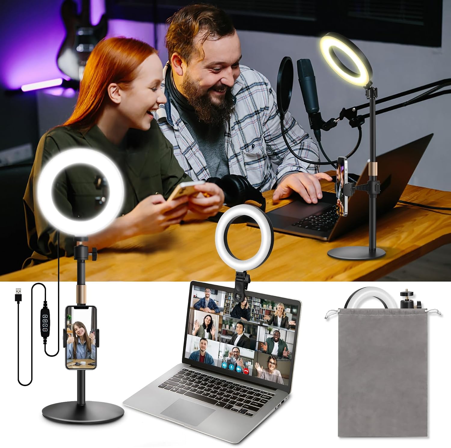 Detalle de Railee Aro de Luz 6'' regulable para escritorio