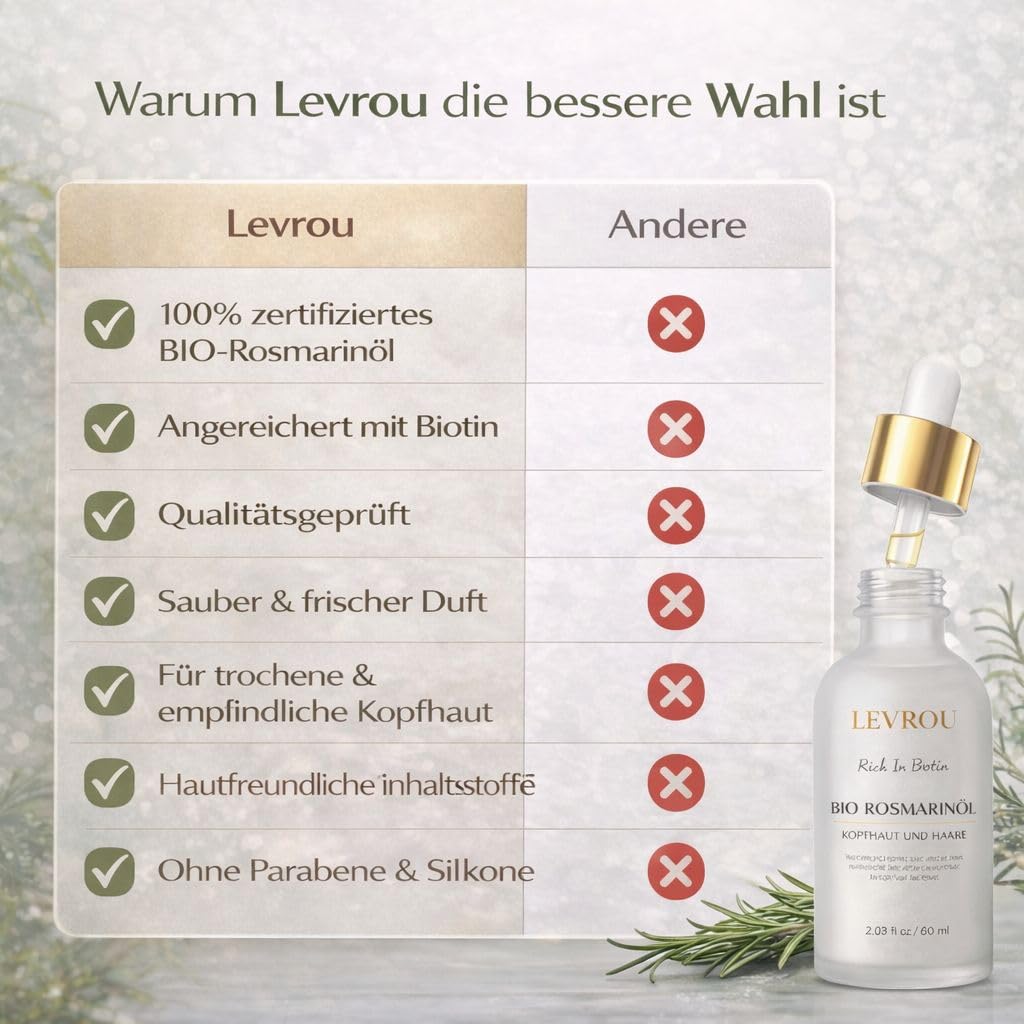 Detalle 2 de Levrou Rosmarinöl Haare 60ml Bio Haaröl