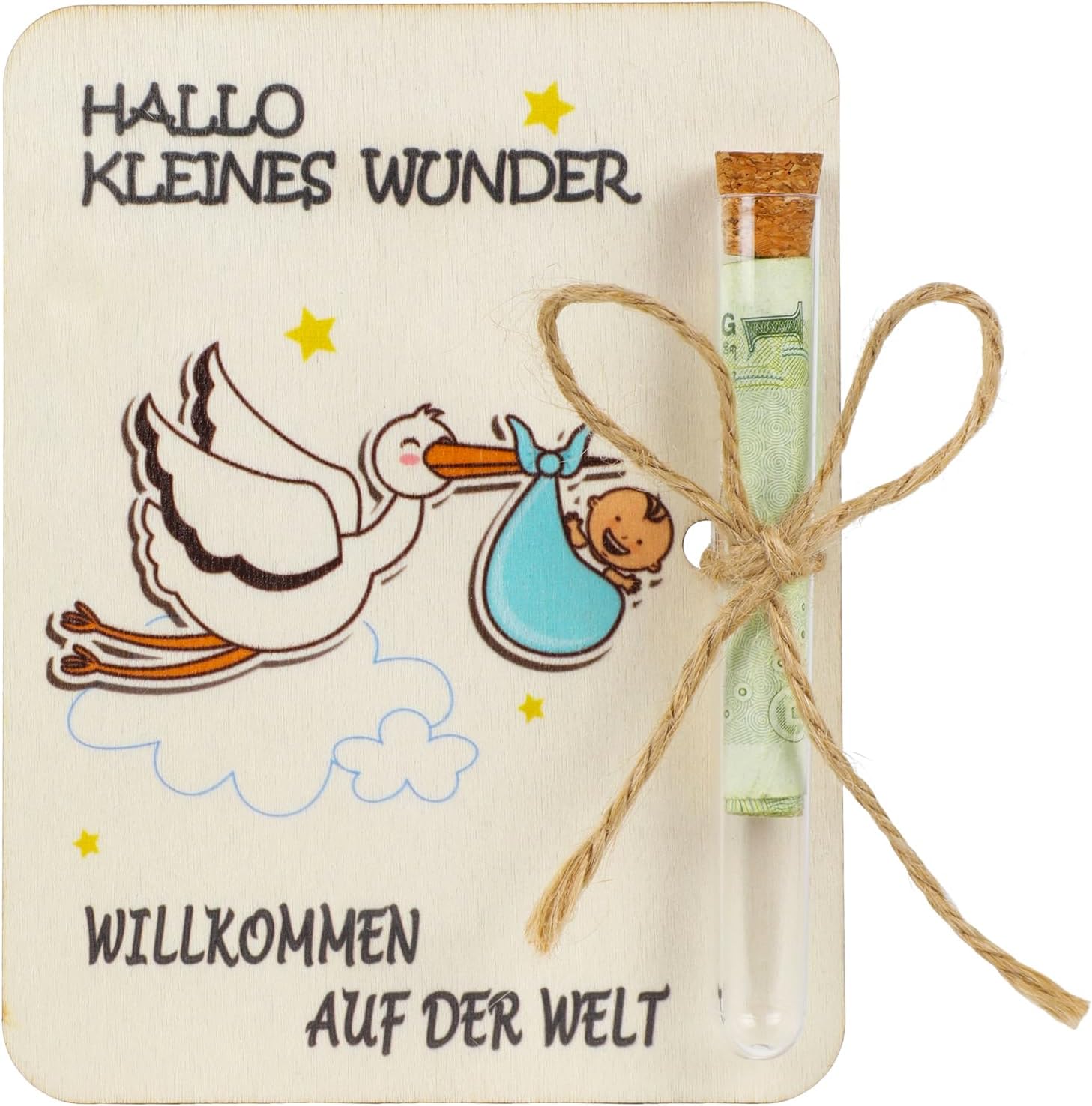 Detalle de Seutgjie Geldgeschenk Jugendweihe Karte aus Holz mit Reagenzglas – individuelles Geldgeschenk für Mädchen und Jungen