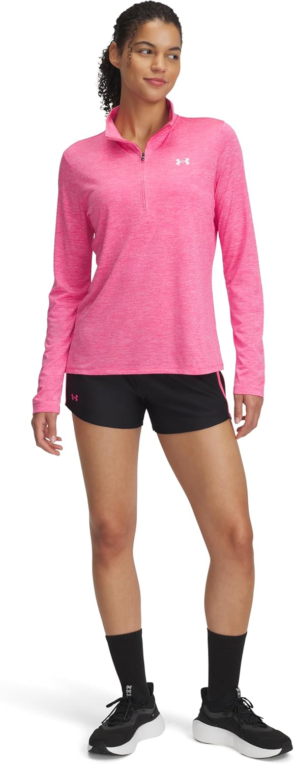 Detalle 1 de Under Armour Women’s Tech Play Up Shorts – lightweight running gym shorts with open-hand pockets