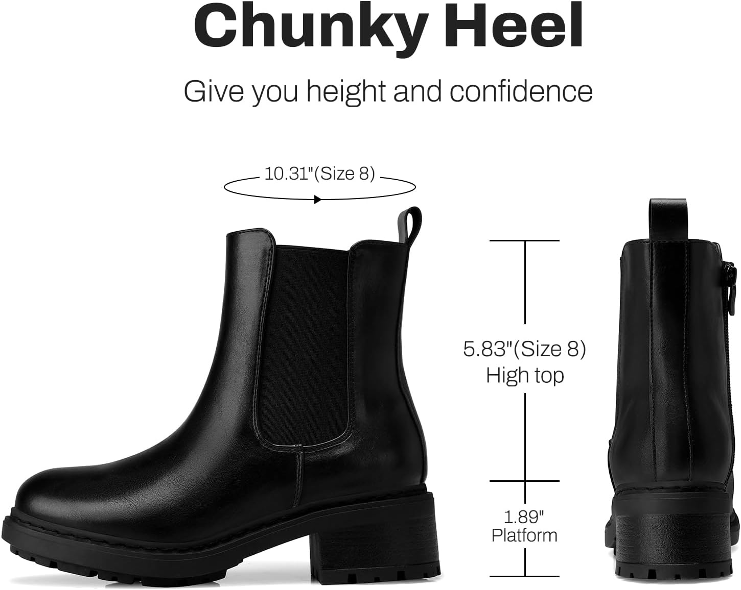Detalle 2 de SHIBEVER Chelsea Boots, 1.89-Inch Platform