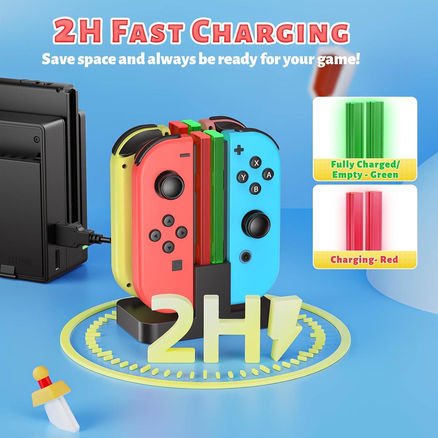 Thumbnail 1 de FASTSNAIL Ladestation für Switch Controller 4er-Pack