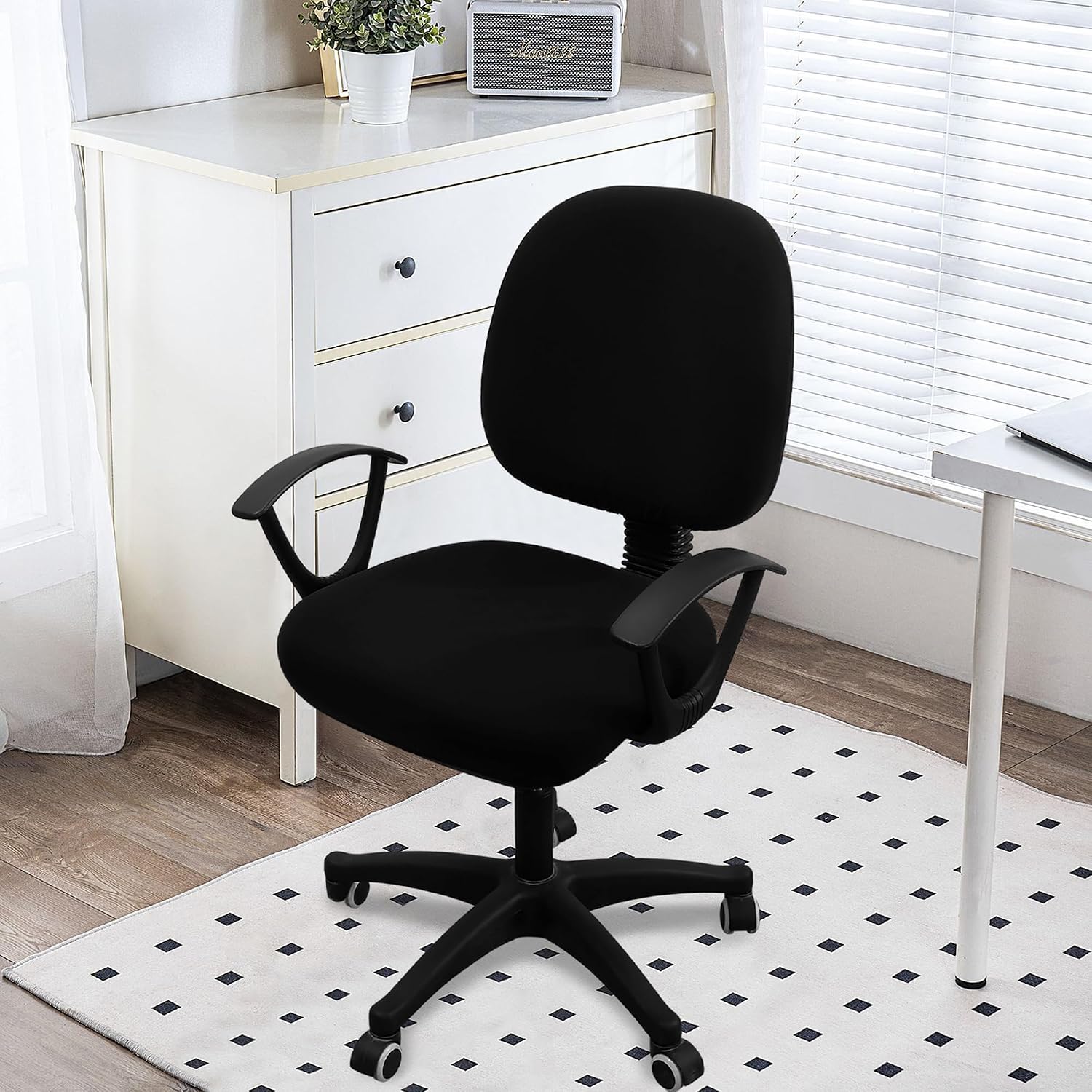 Thumbnail 1 de Smiry Printed Office Chair Cover for Seat and Backrest, Stretch Fabric