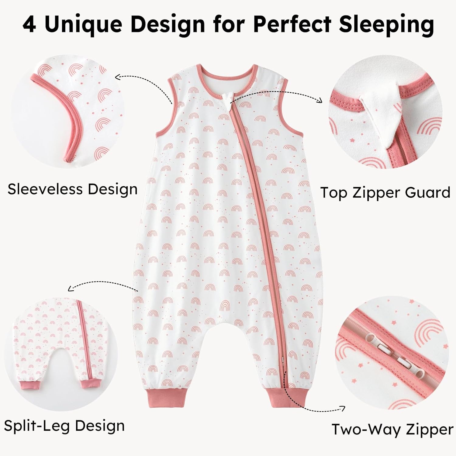 Thumbnail 1 de Unnivoll Baby Schlafsack mit Füßen 1,0 Tog – Baumwoll-Schlafsack für Jungen und Mädchen, 70–100 cm