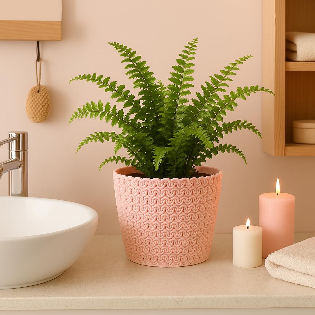 Detalle 2 de Home Garden Ornaments 14 cm woven-effect planter 🌱