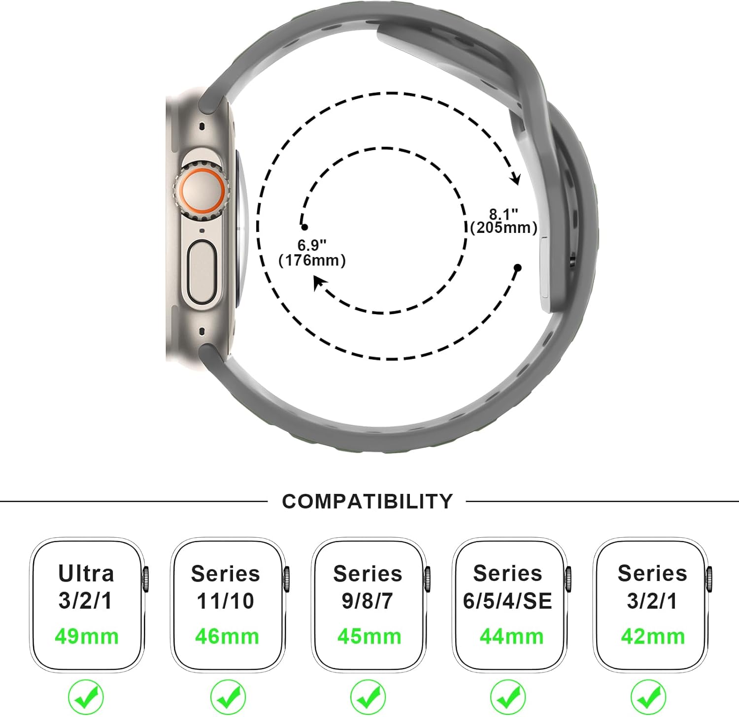 Thumbnail 4 de Anlinser Sport Straps for Apple Watch Ultra & Series (42–49mm) – Light Green