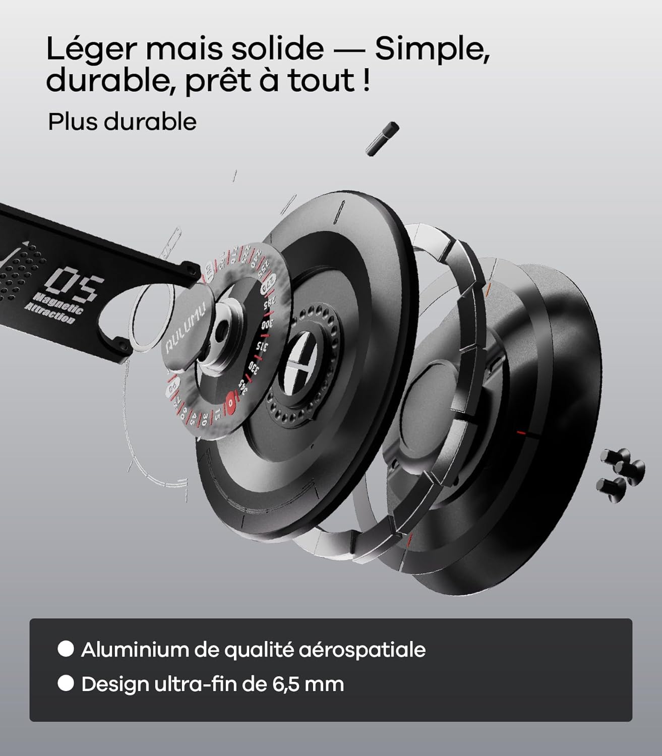 Thumbnail 5 de Aulumu G05 Air Support MagSafe noir avec poignée, support et ouverture de boîte