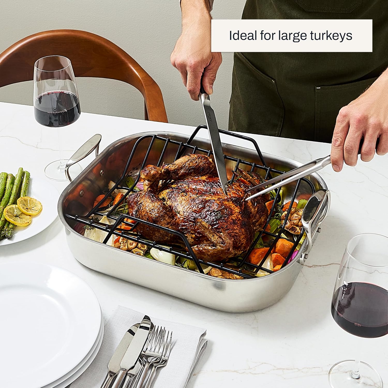Thumbnail 4 de All-Clad stainless steel roaster 13" x 16