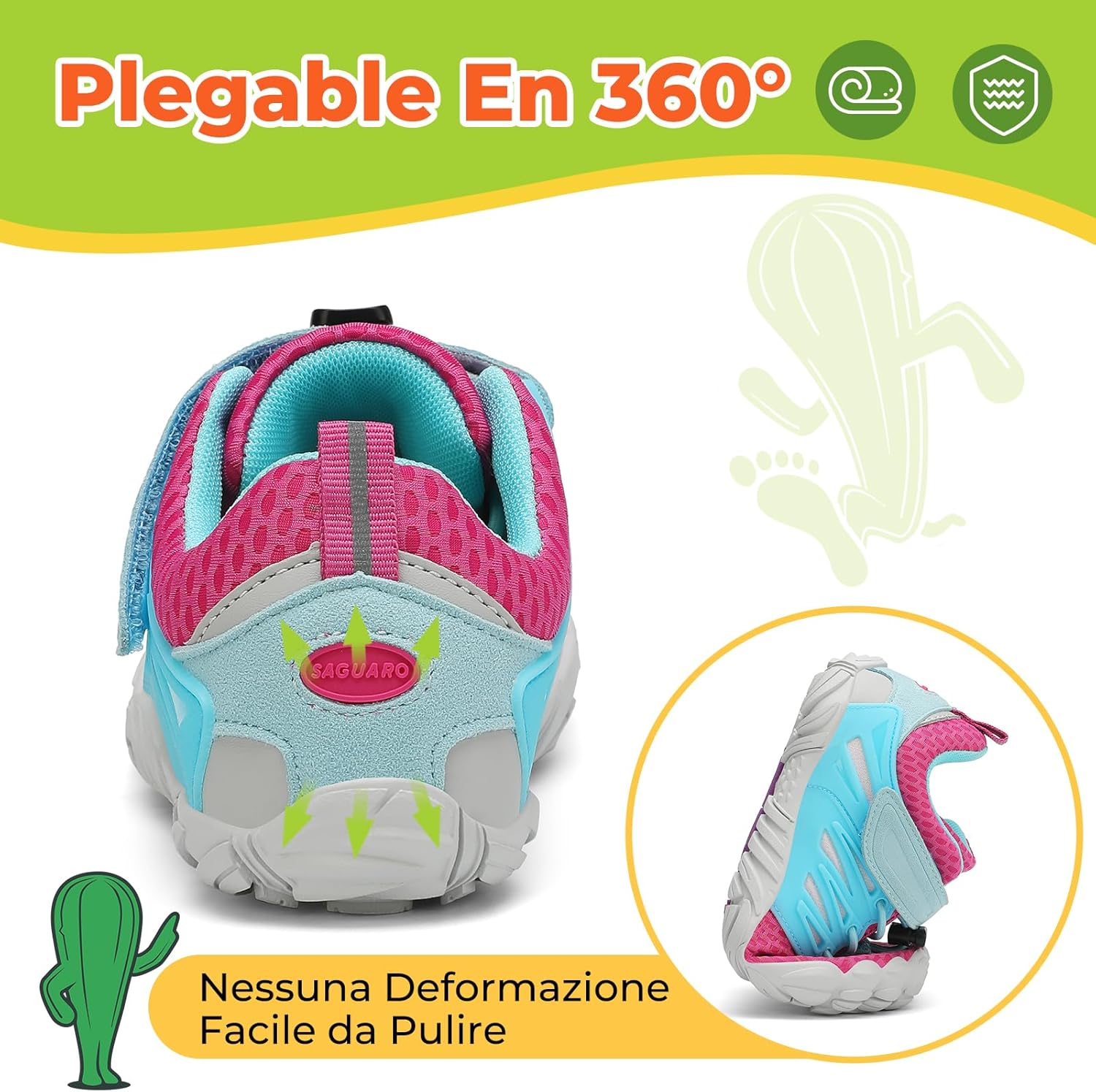 Thumbnail 5 de SAGUARO Barefoot Shoes Bambini Traspiranti – Scarpe Minimaliste per Ragazzi e Ragazze (Gr. 24-36)