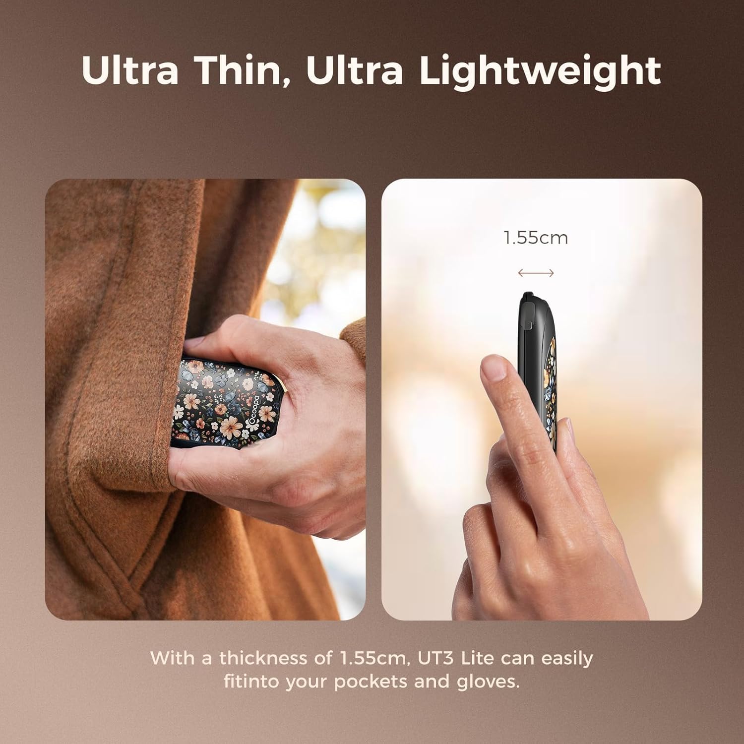 Detalle de OCOOPA UT3 Lite Magnetic Hand Warmer (2 Pack) – Ultra Thin, Rechargeable