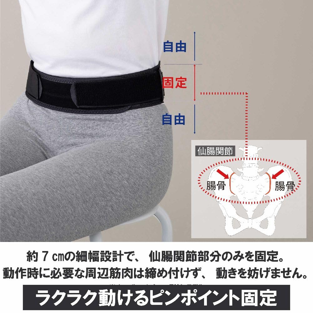 Detalle 2 de MIZUNO 腰部骨盤ベルト サポーター Sサイズ ブラック・ノーマルタイプ