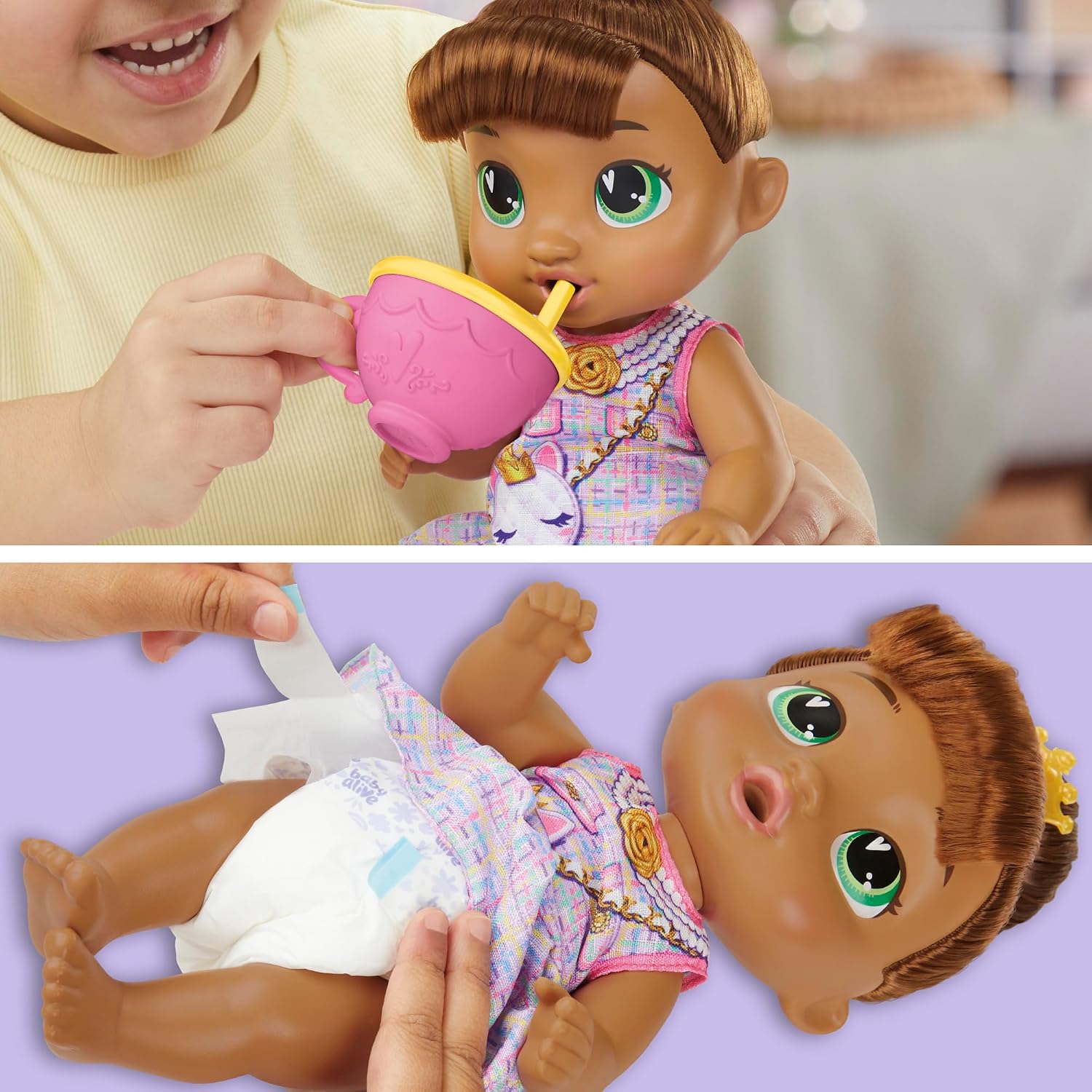 Detalle de Baby Alive Bubbly Tea Party Sophia Sparkle Doll (11-Inch) with Teapot Accessories