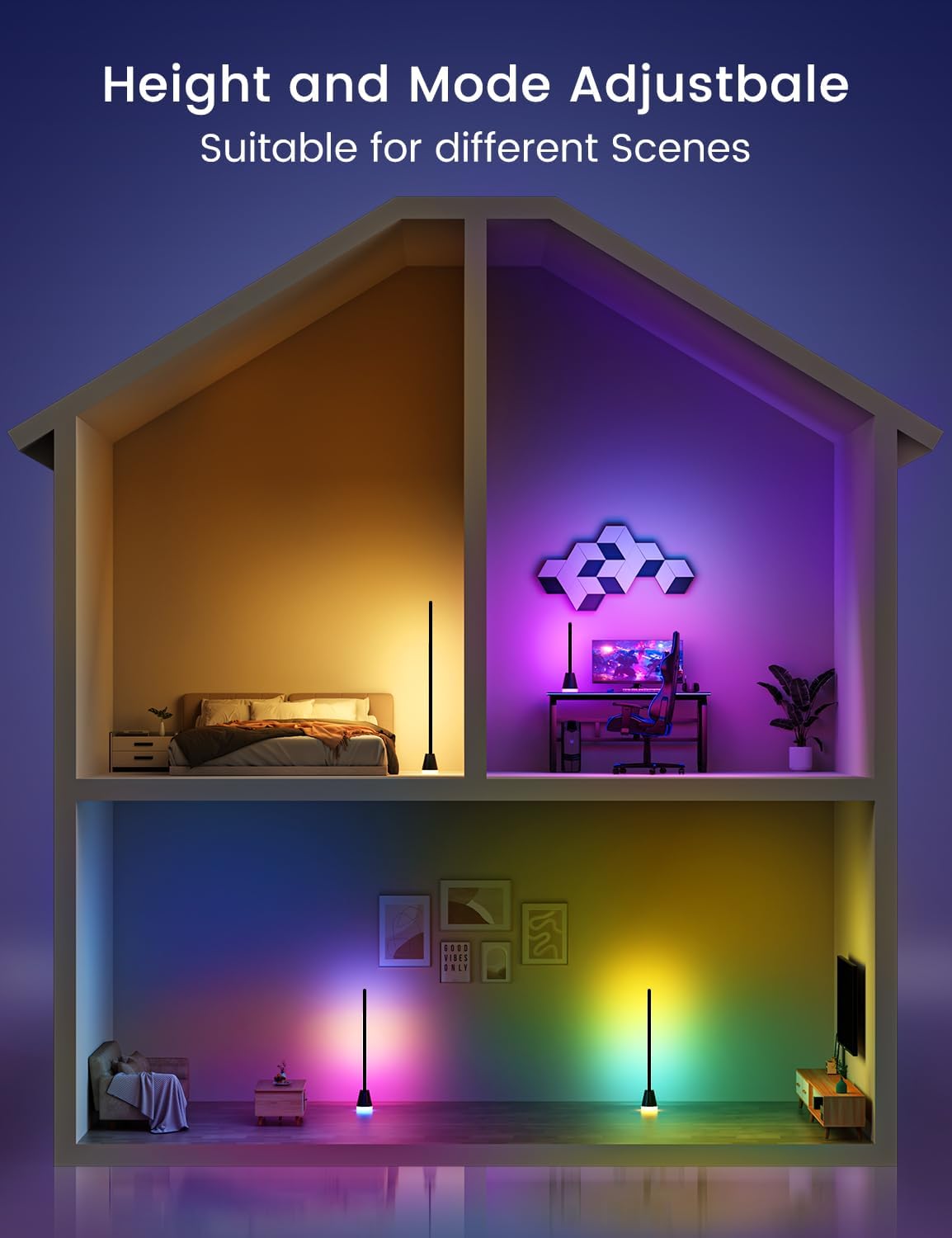 Thumbnail 6 de Smart LED Floor Lamp RGBIC 150cm