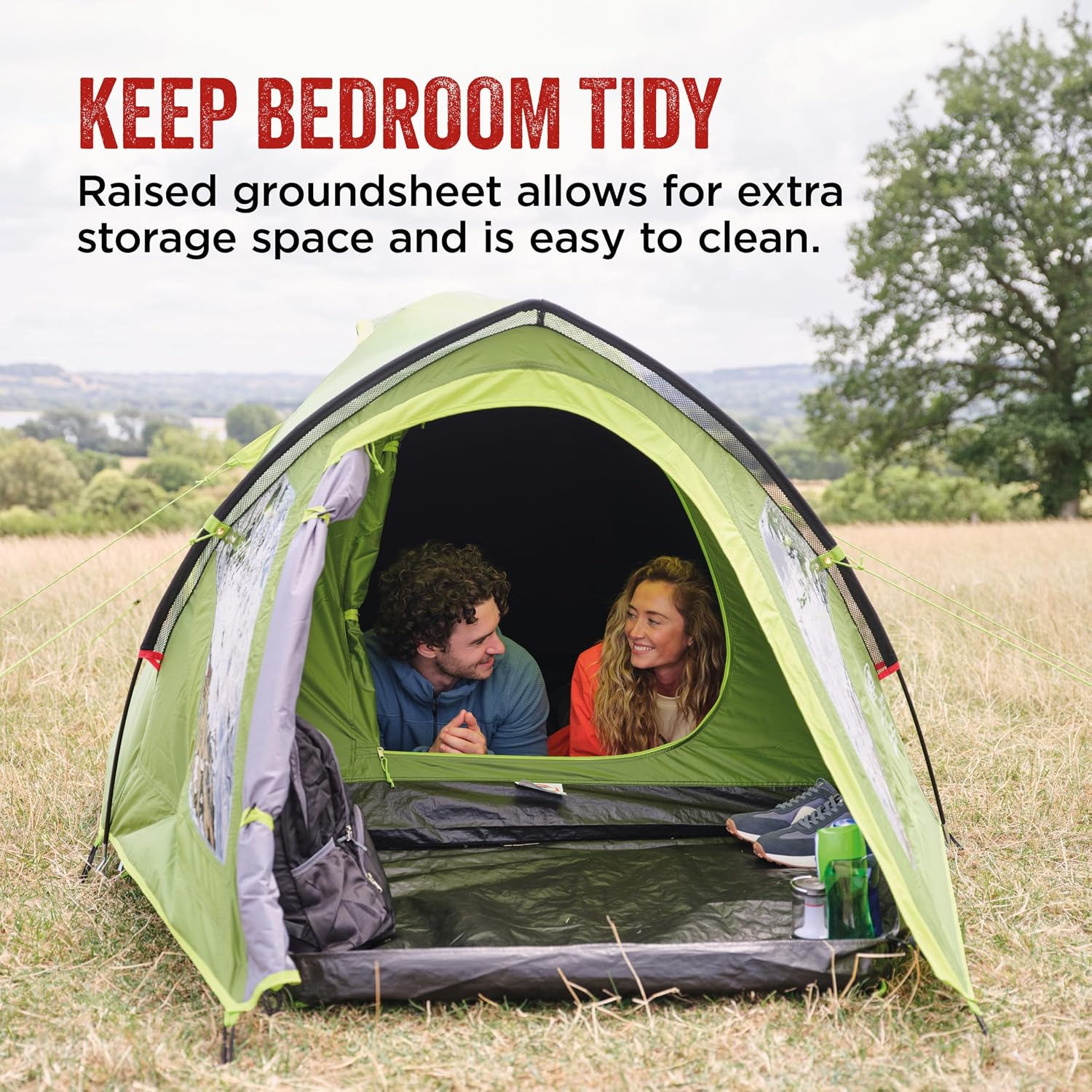Thumbnail 2 de Coleman Tent Darwin: 3-Person Waterproof Shelter with BlackOut Bedroom