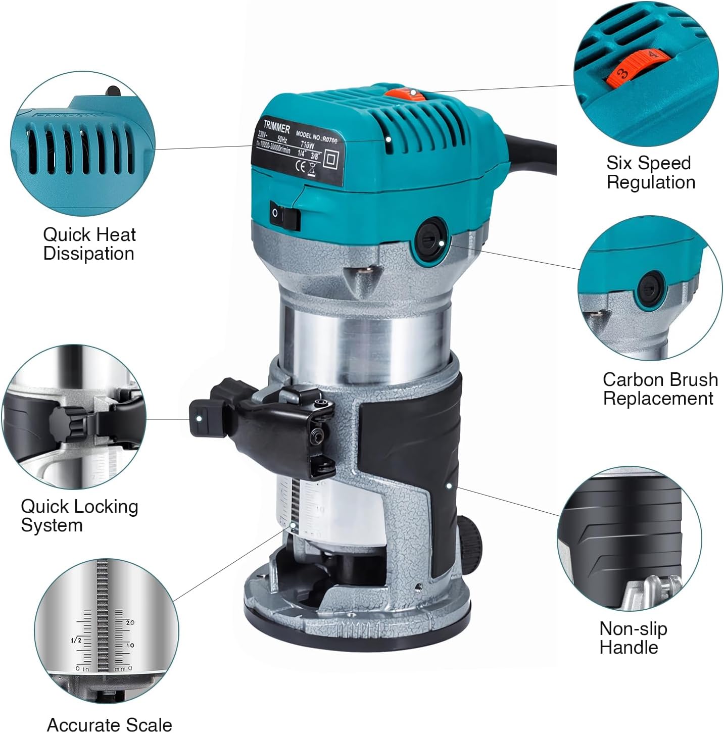 Thumbnail 1 de Anesty Palm Router Trimmer 710W