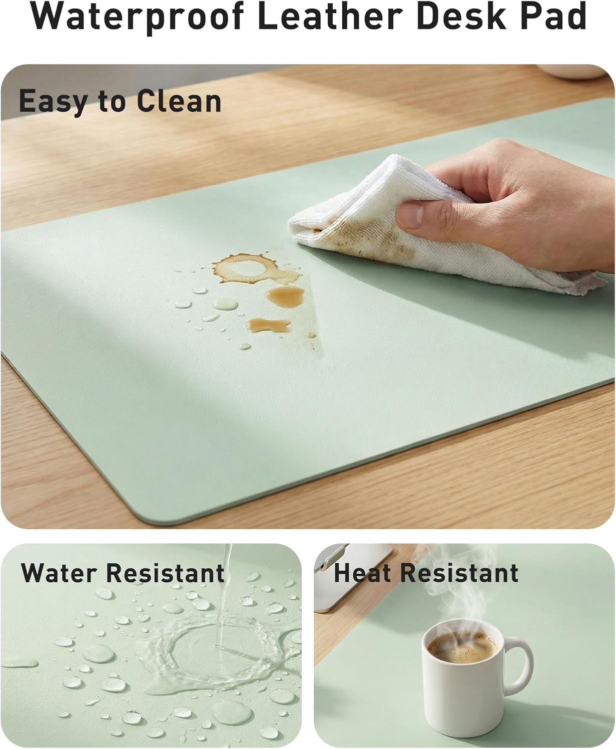 Thumbnail 6 de Aothia 40" x 24" Faux Leather Desk Mat, Large Mouse Pad with Suede Backing