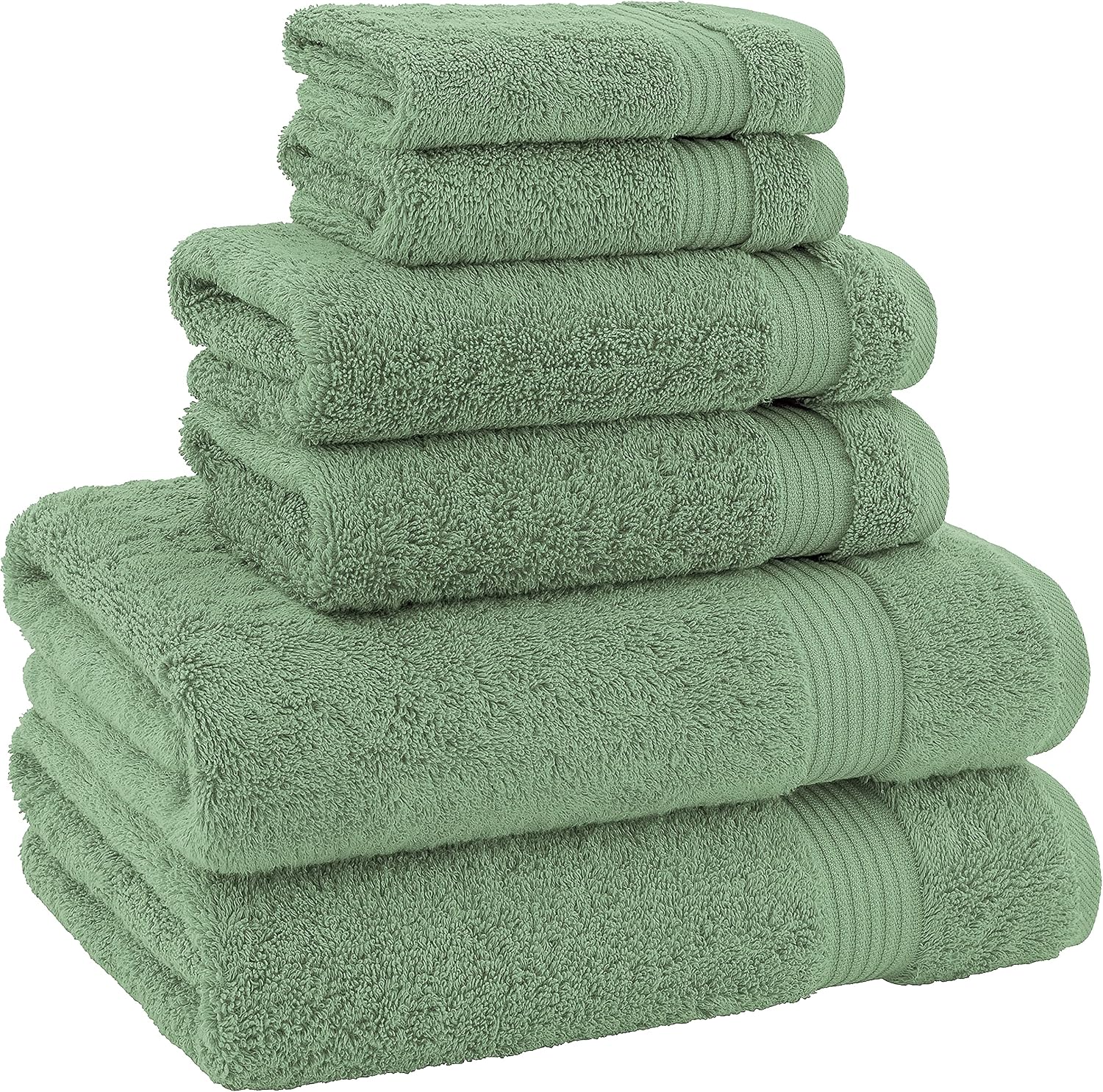 Thumbnail 3 de American Veteran Towel Set 6 — 100% Cotton Turkish, Sage Green