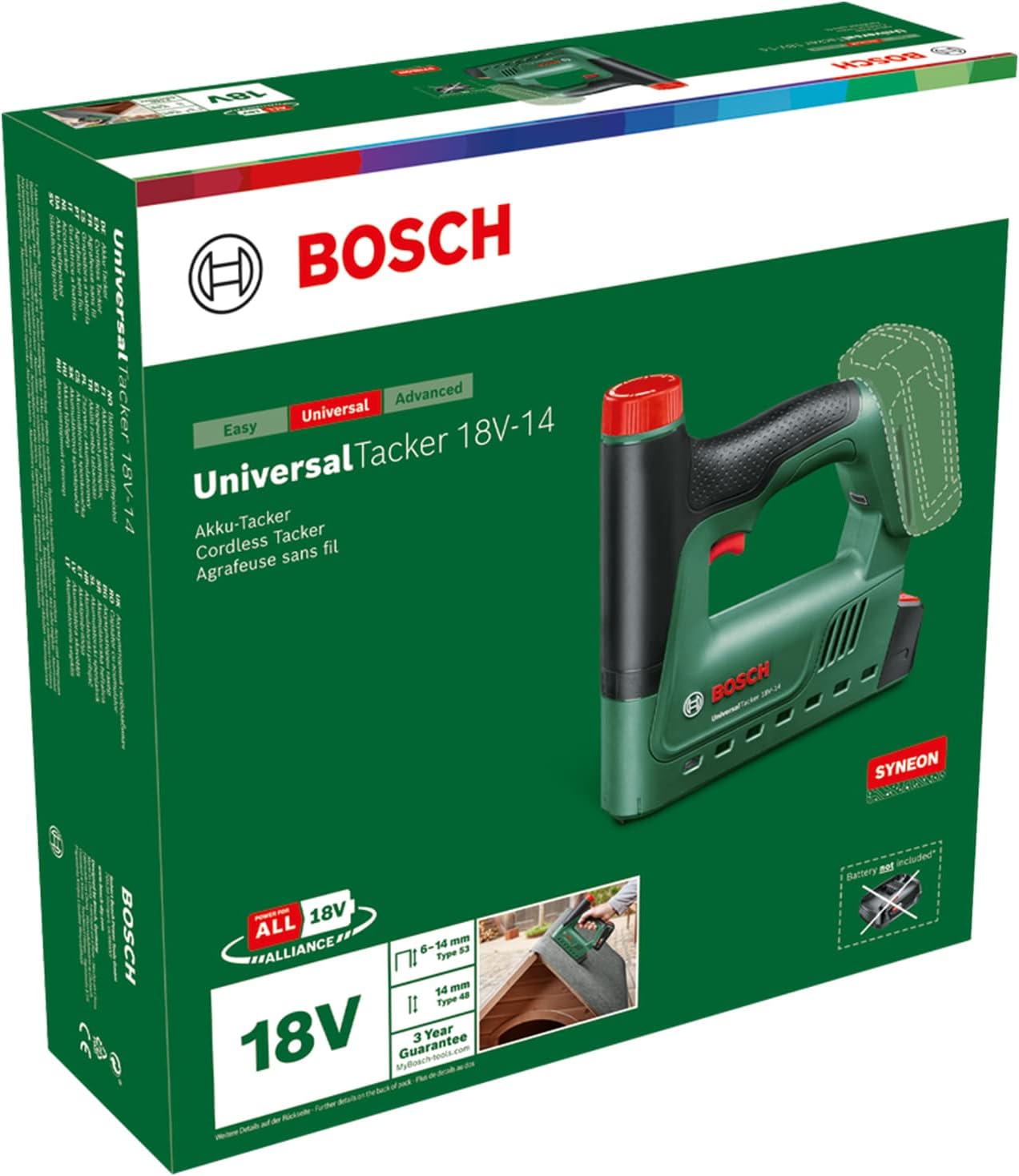 Thumbnail 6 de Bosch Akku-Tacker UniversalTacker 18V-14 – für Klammern & Nägel, Schnellfeuermodus, inkl. 1000 Feindrahtklammern