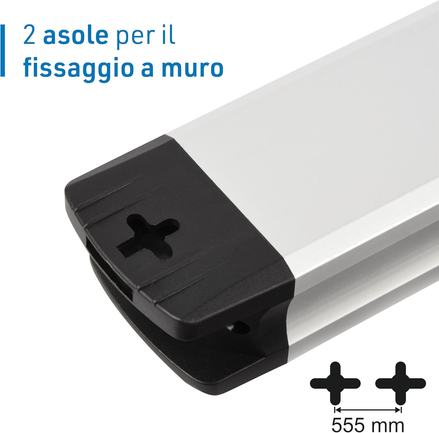 Detalle de Electraline 61922 Alu-Line: Multipresa 8 Posti con USB PD, Schuko e Interruttore luminoso