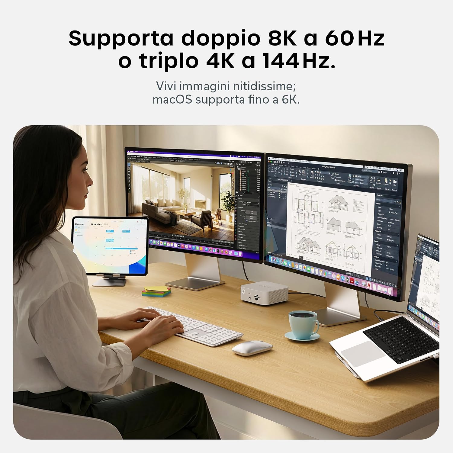 Detalle 2 de Satechi Cavo Thunderbolt 5 Certificato 240W: 120Gbps, doppio 8K@60Hz e triplo 4K@144Hz
