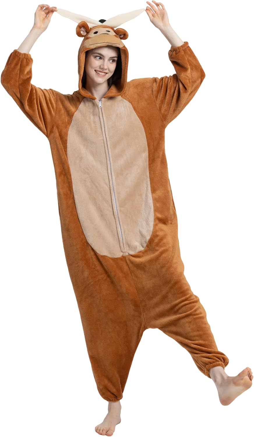 Detalle de Solvienne Adult Onesie Halloween Costume, Plush Zip-Up Pajamas with Pockets