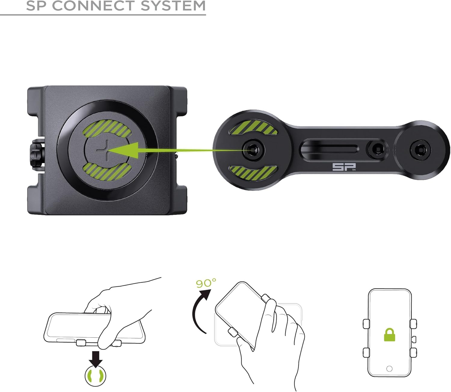 Detalle de SP CONNECT Moto Bundle Universal Clamp SPC+ — Supporto per cellulare per moto con montaggio magnetico