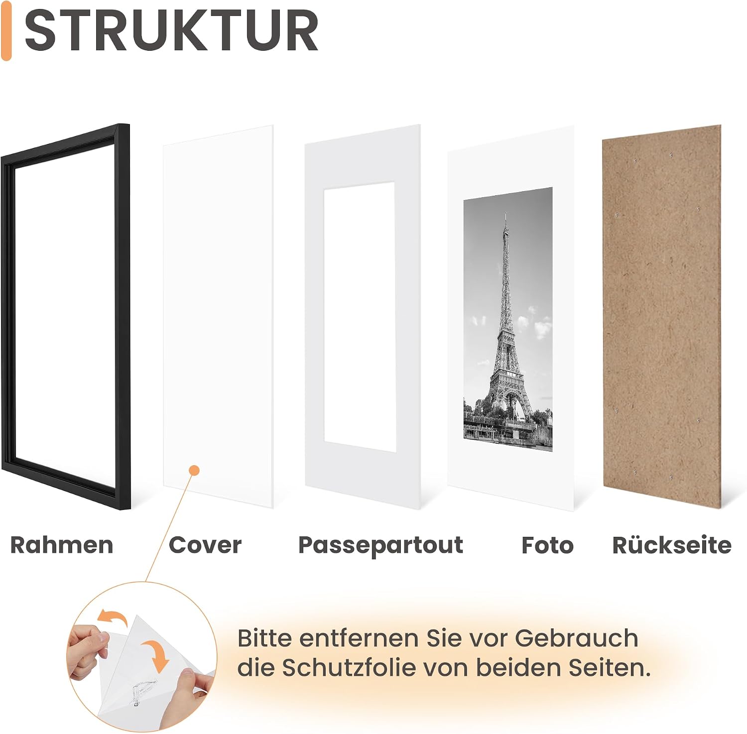 Detalle 2 de upsimples 3 Pack Bilderrahmen 30x40