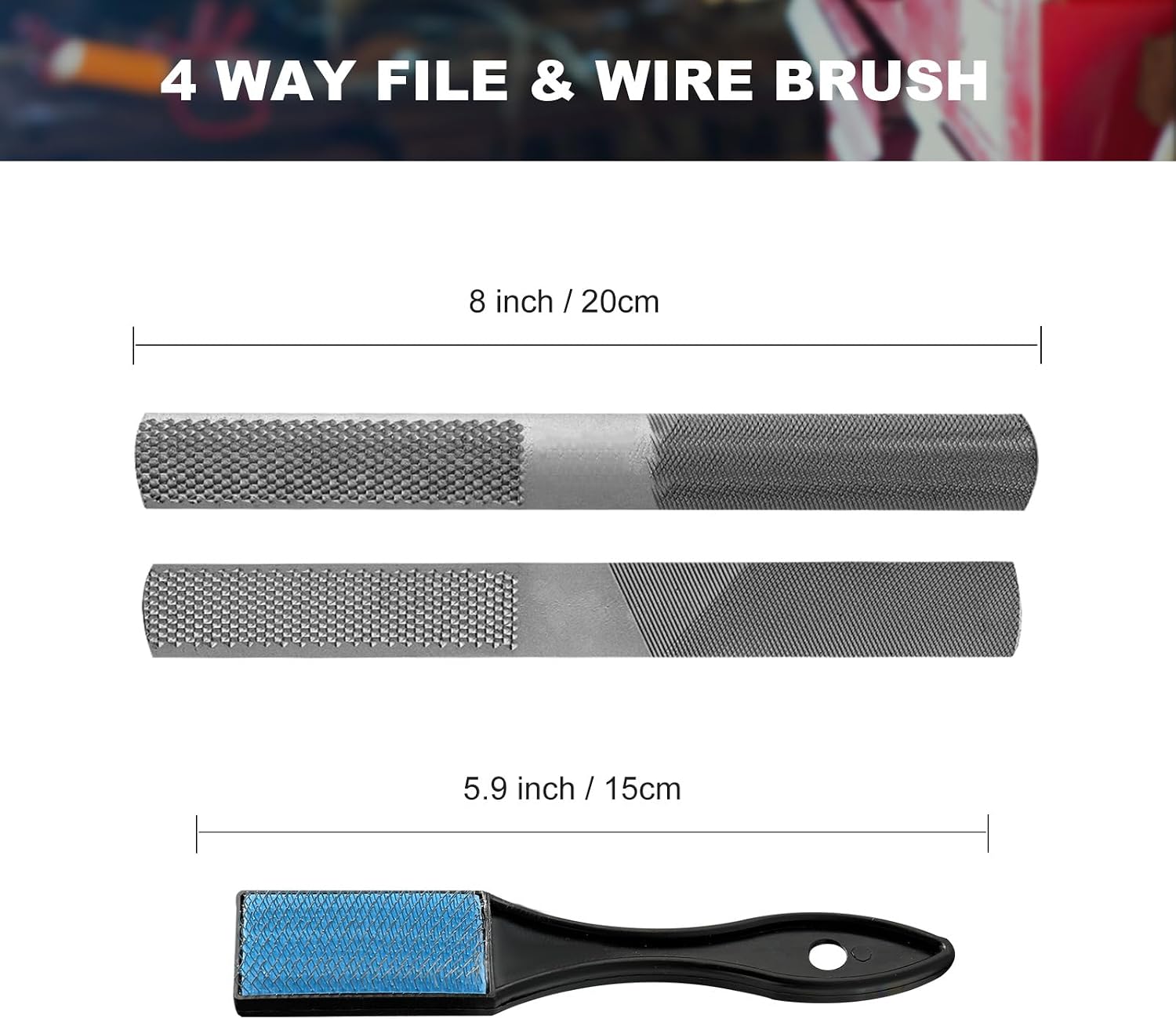 Detalle de TARIST HT98619 19-Piece File Set with Tool Bag, Needle Files & Wire Brush