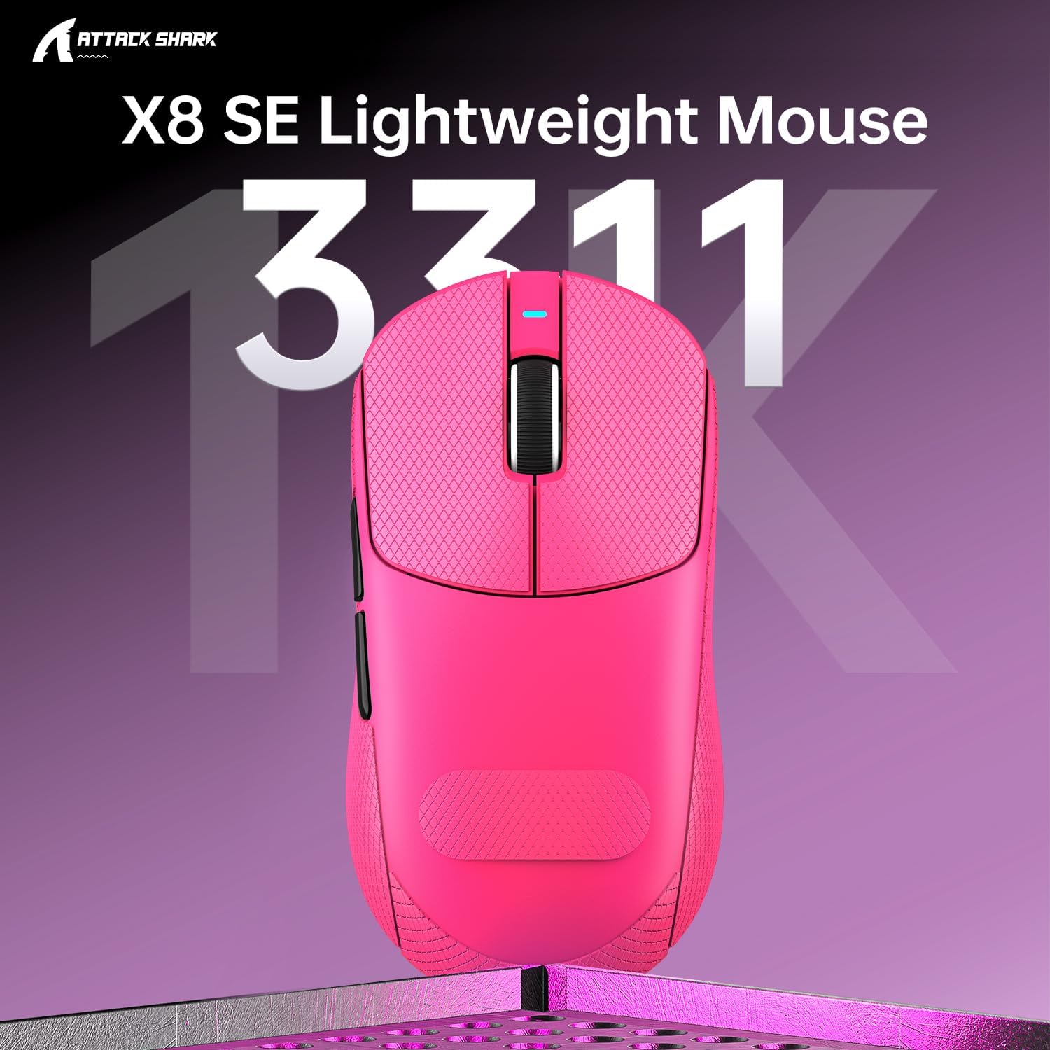 Detalle 2 de ATTACK SHARK X8SE: Ultraleichtes Gaming-Maus mit Grip Tape für große Hände