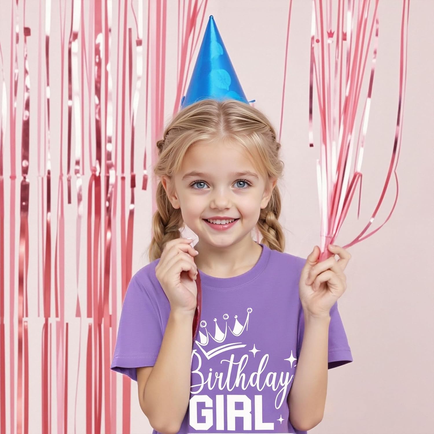 Detalle de Birthday Girl Cotton Short Sleeve Tee for 2–7T – Playful Party Tee