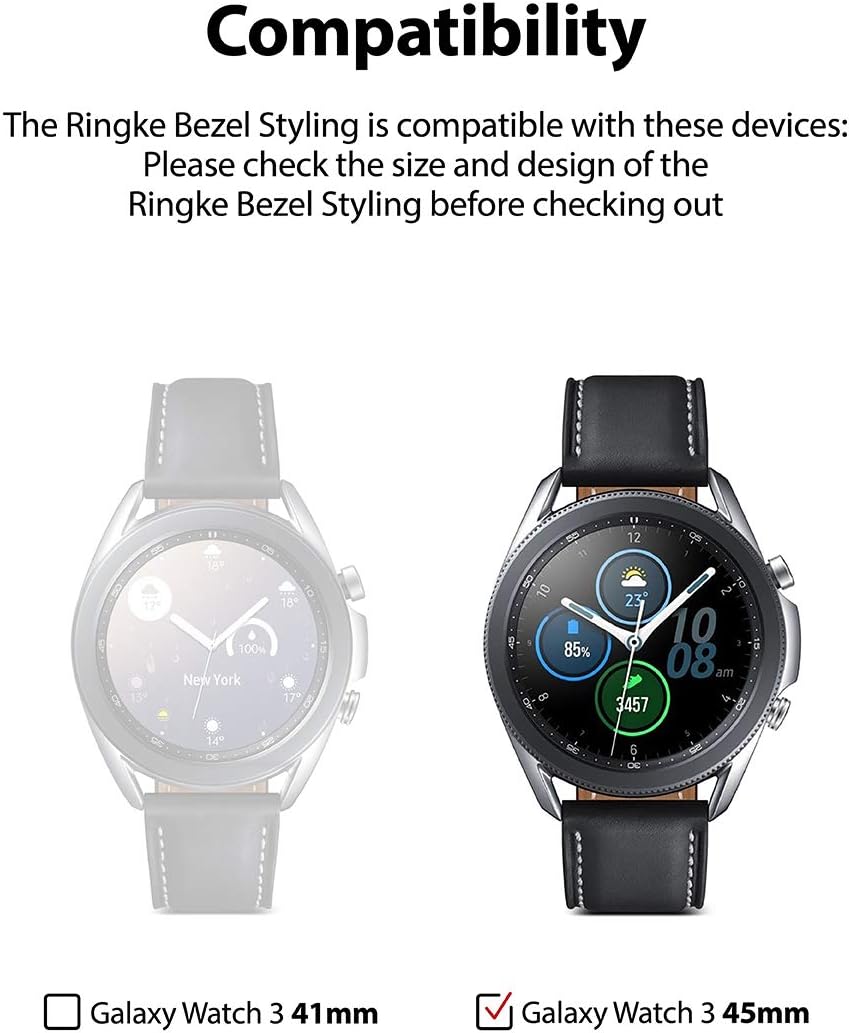 Detalle de Ringke Bezel Styling for Galaxy Watch 3 45mm Bezel Ring – Black