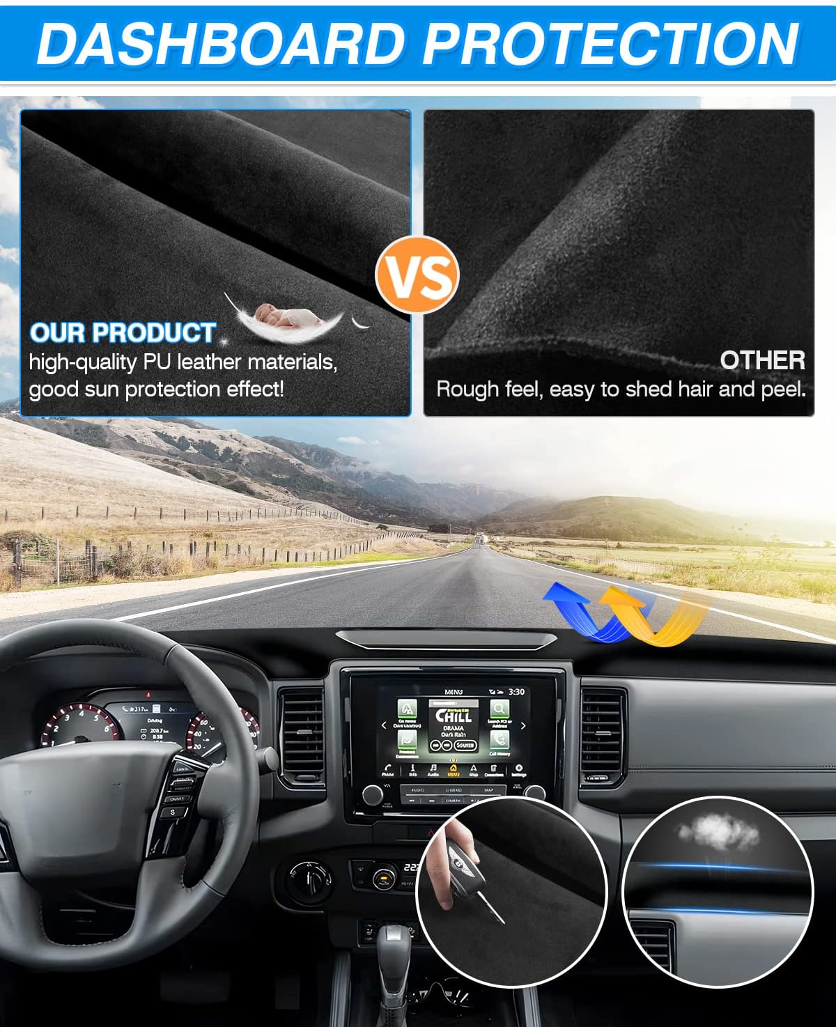 Thumbnail 3 de CARTIST Dash Cover Custom Fit for Nissan Frontier (2022-2026) — Non-Slip, Anti-Glare Dashboard Mat