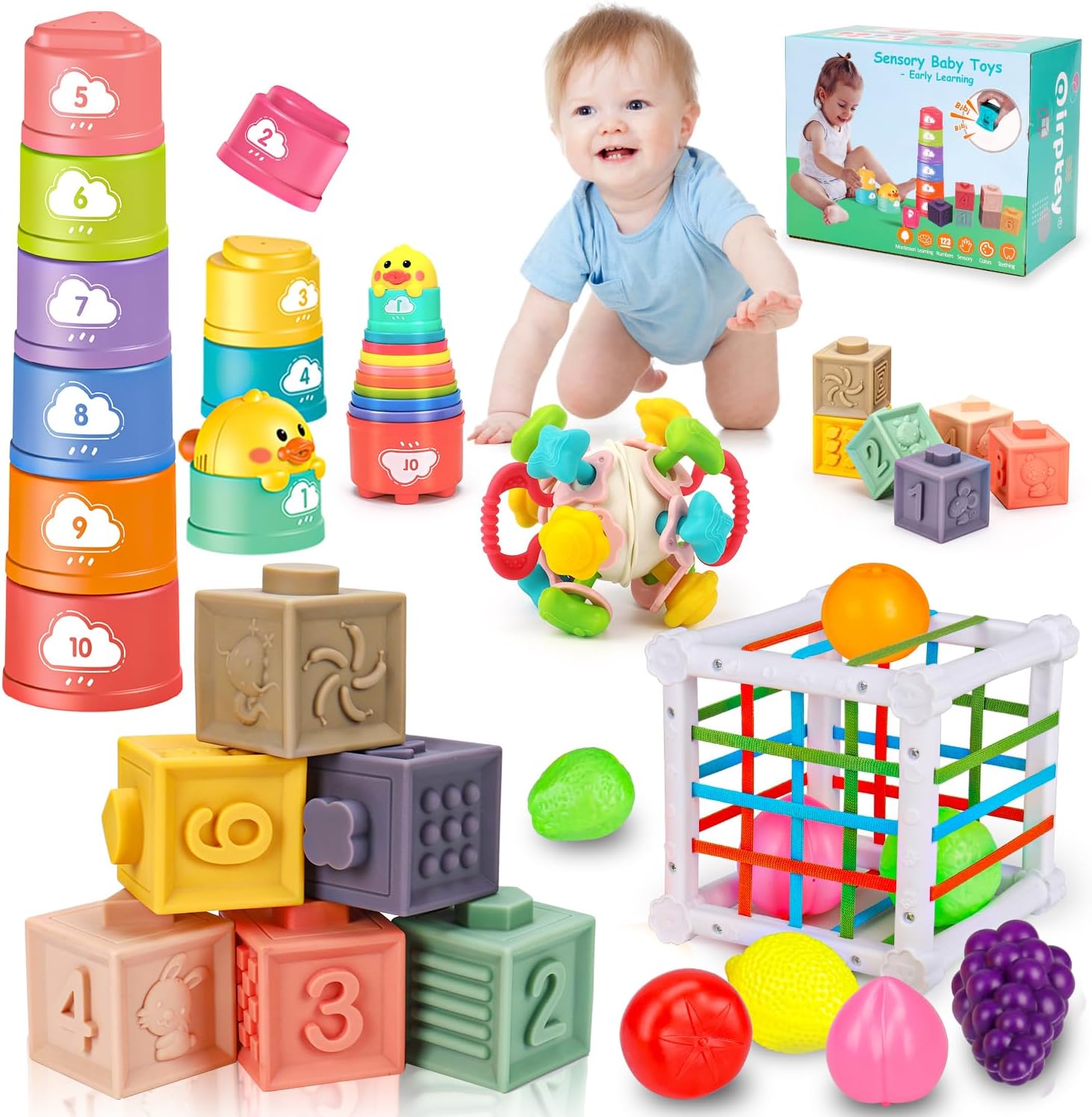 Detalle de Montessori Sensory Stacking Cups 6-12-18