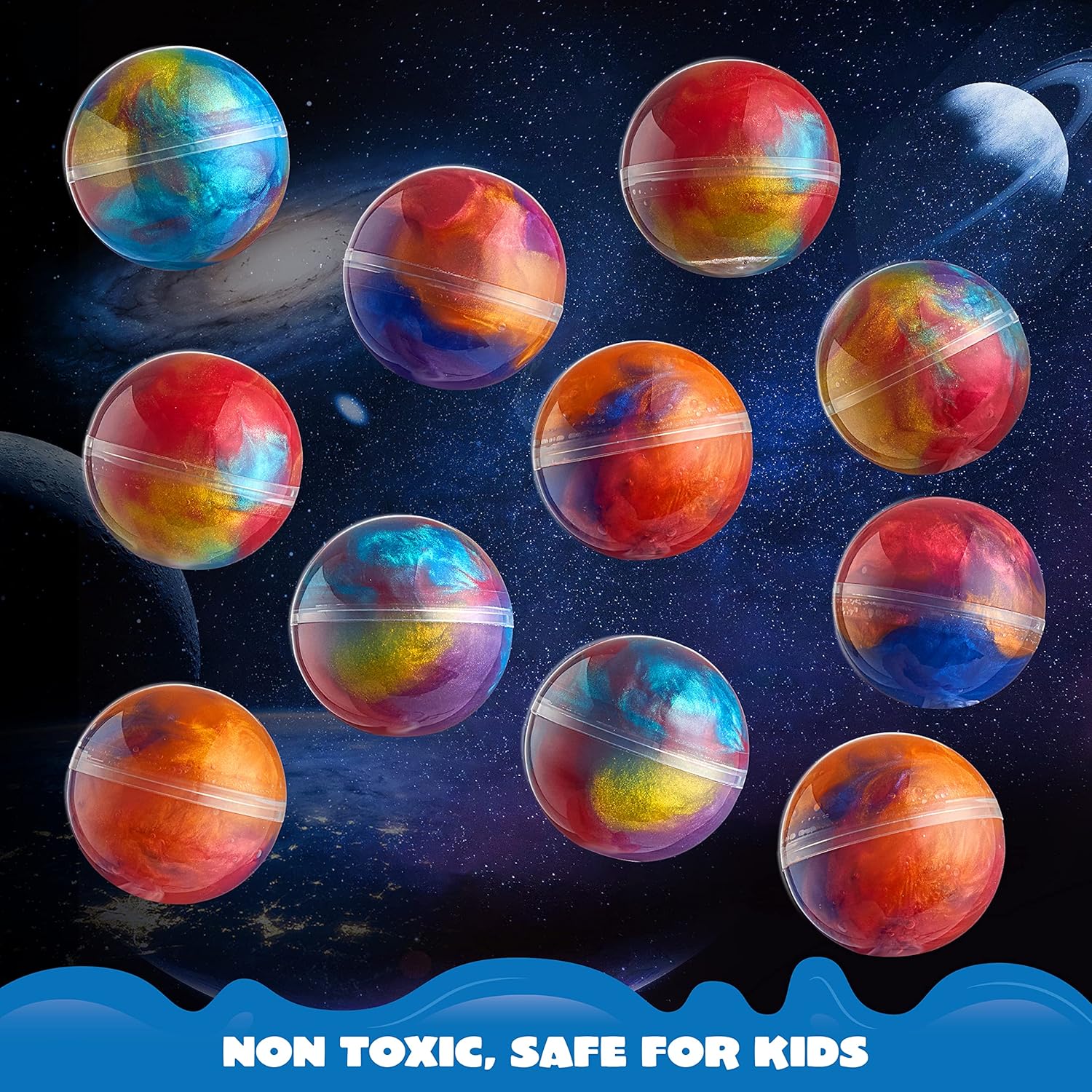 Detalle de JOYIN Galaxy Slime Party Favors (24-Pack) — Stretchy, Non-Sticky, Mess-Free Slime Balls