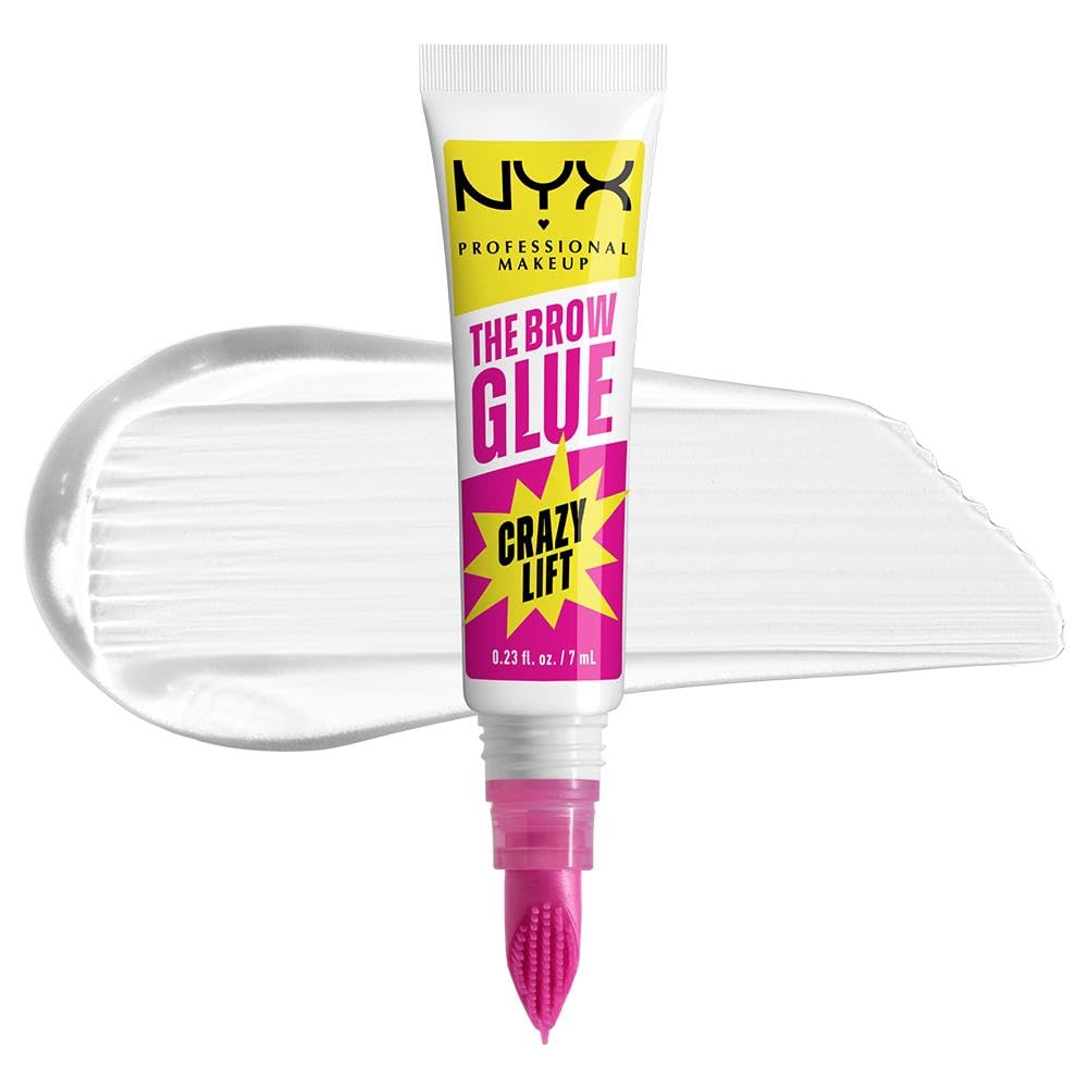 Detalle de NYX Professional Makeup Brow Glue Crazy Lift – ultra starkes Augenbrauengel mit Stylingbürste, bis zu 24h Halt (7 ml)