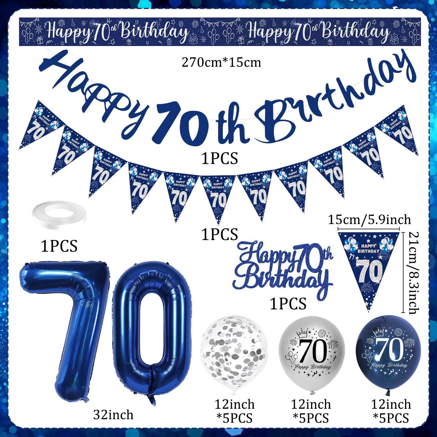Thumbnail 1 de VICTERR 70th Birthday Decorations set 🎈