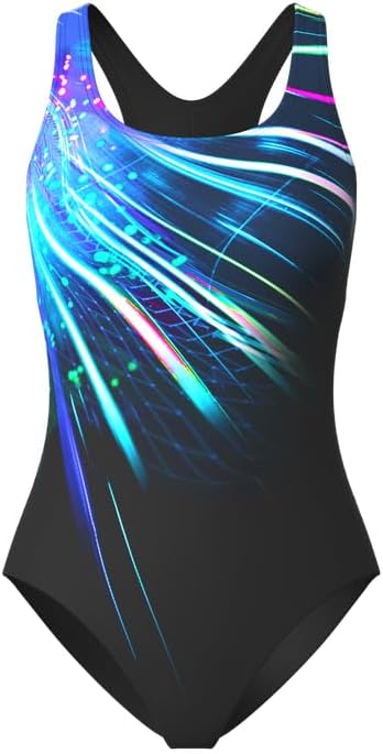 Detalle de Veranobreeze eendelig sportbadpak voor dames met racerback, zwart