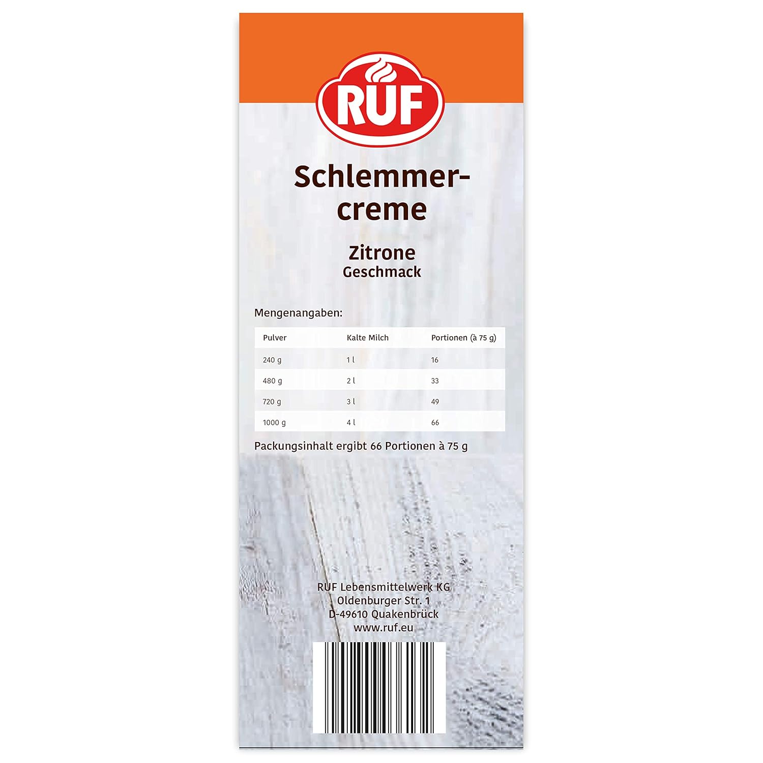Thumbnail 5 de RUF Schlemmercreme Zitrone (ohne Kochen) Großpackung Dessertpulver – cremiges Zitronen-Cremedessert, glutenfrei, 1.000 g