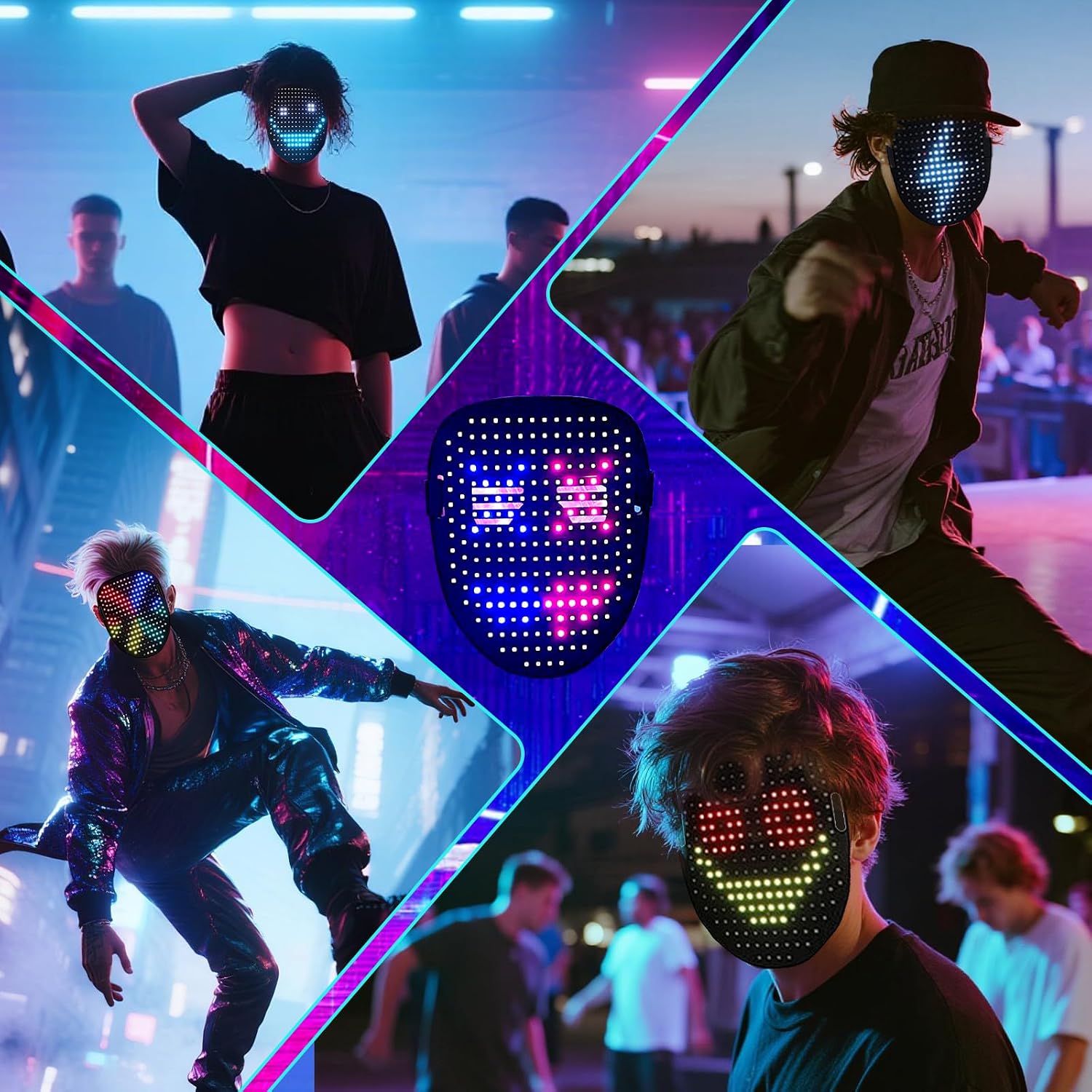 Detalle 2 de LED Light-Up Mask, USB-C Rechargeable