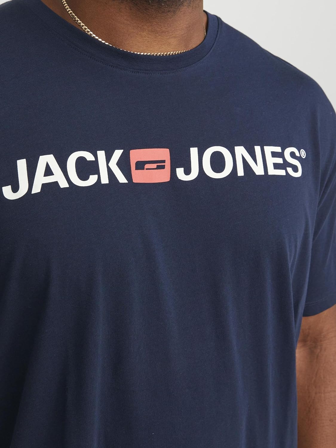 Thumbnail 5 de Jack & Jones Pack 2 T-Shirts Grande Taille Col Rond Imprimer Design Logo Surdimensionné – Bleu Marine, XXL